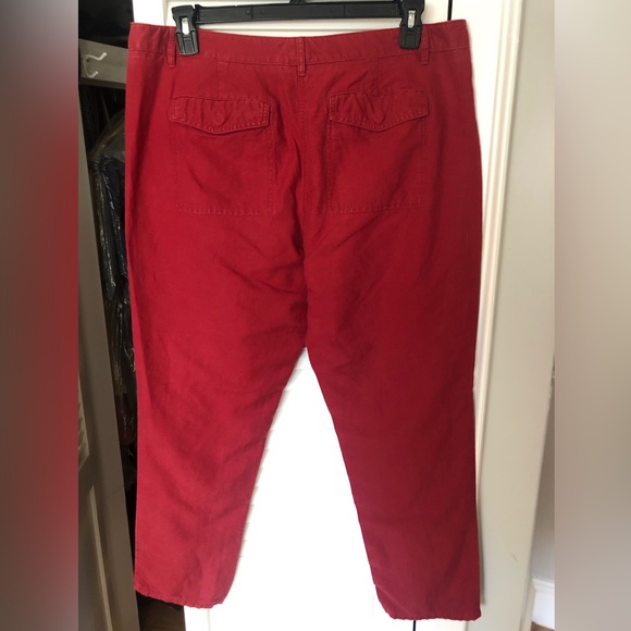 Loft Slim Ankle Crop Mid Rise Linen Blend Pants size 14 - Picture 6 of 10